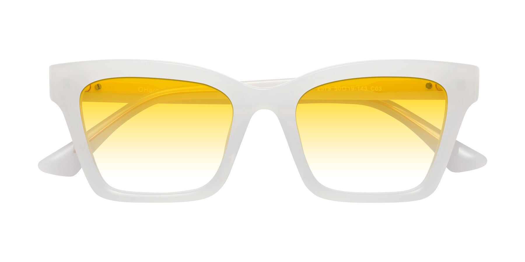 Folded Front of OHare in Snow White with Yellow Gradient Lenses