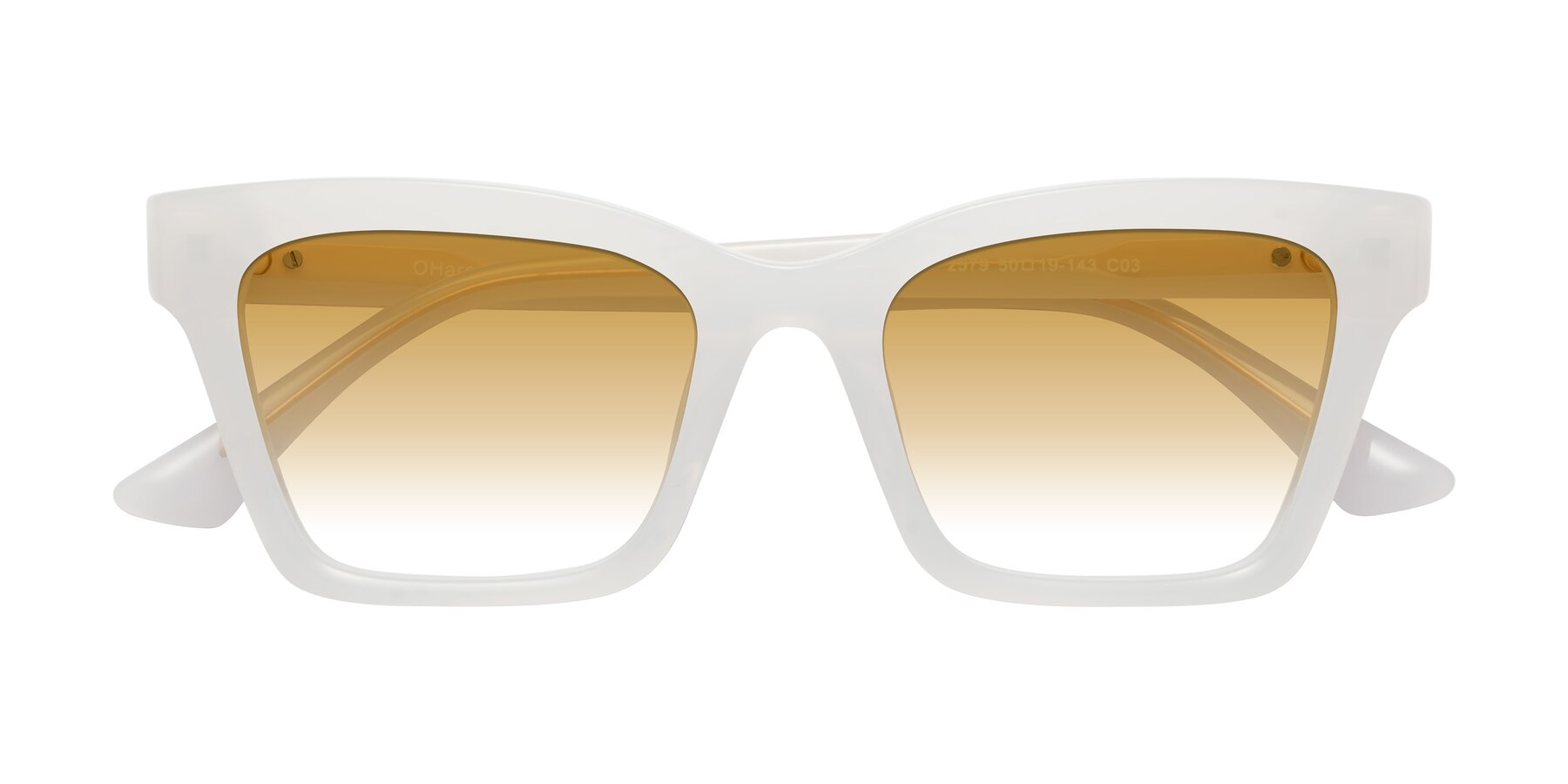 Folded Front of OHare in Snow White with Champagne Gradient Lenses