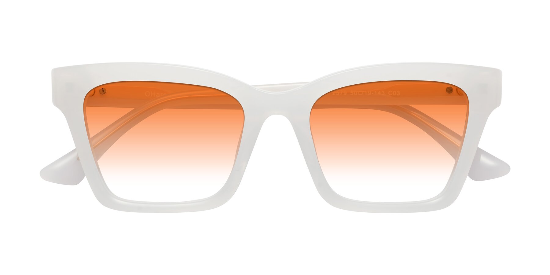 Folded Front of OHare in Snow White with Orange Gradient Lenses