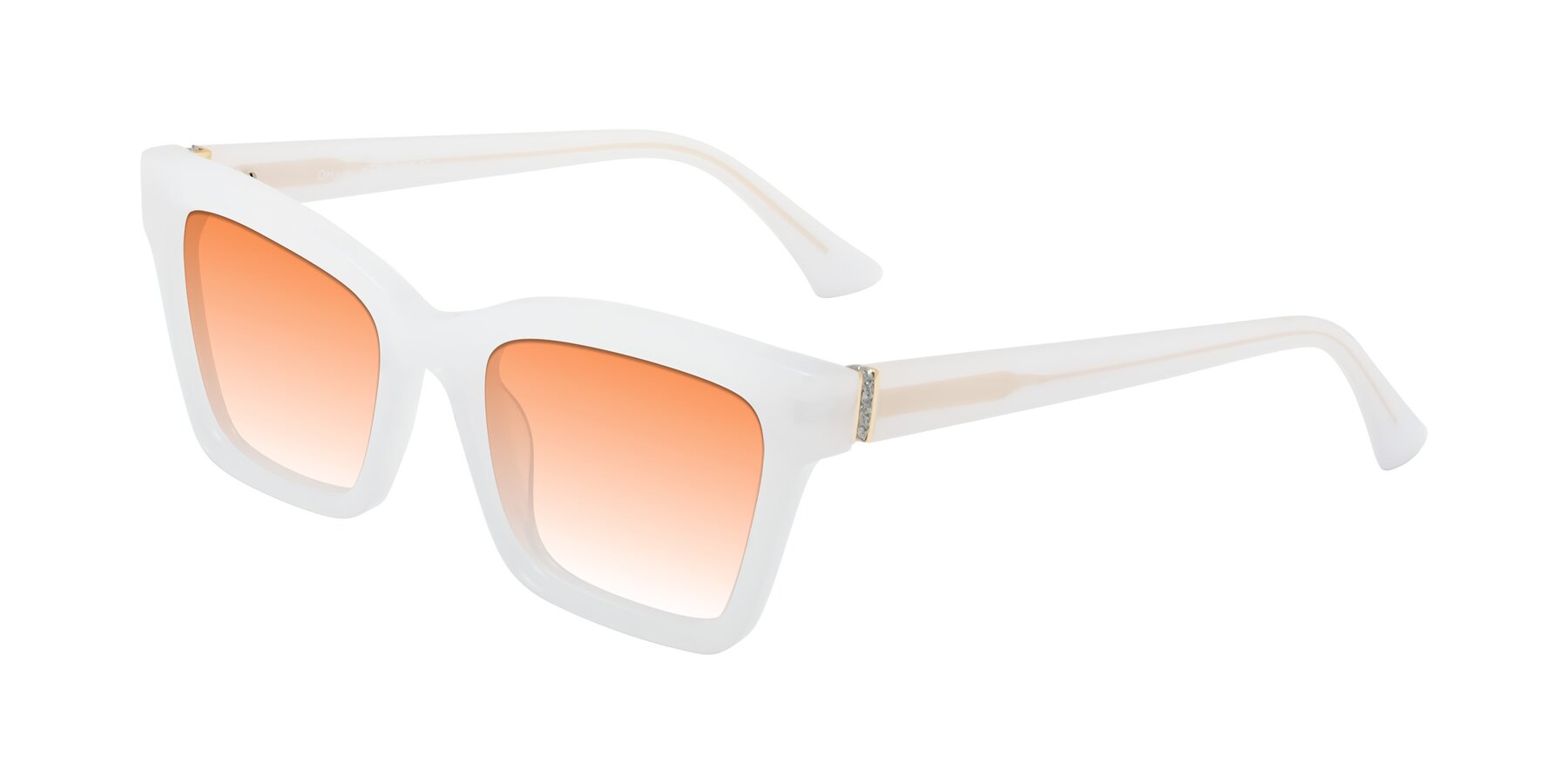 Angle of OHare in Snow White with Orange Gradient Lenses
