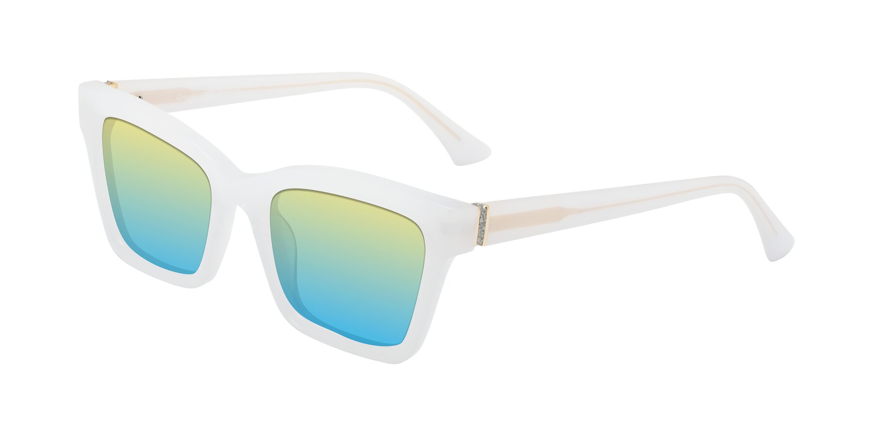 Angle of OHare in Snow White with Yellow / Blue Gradient Lenses