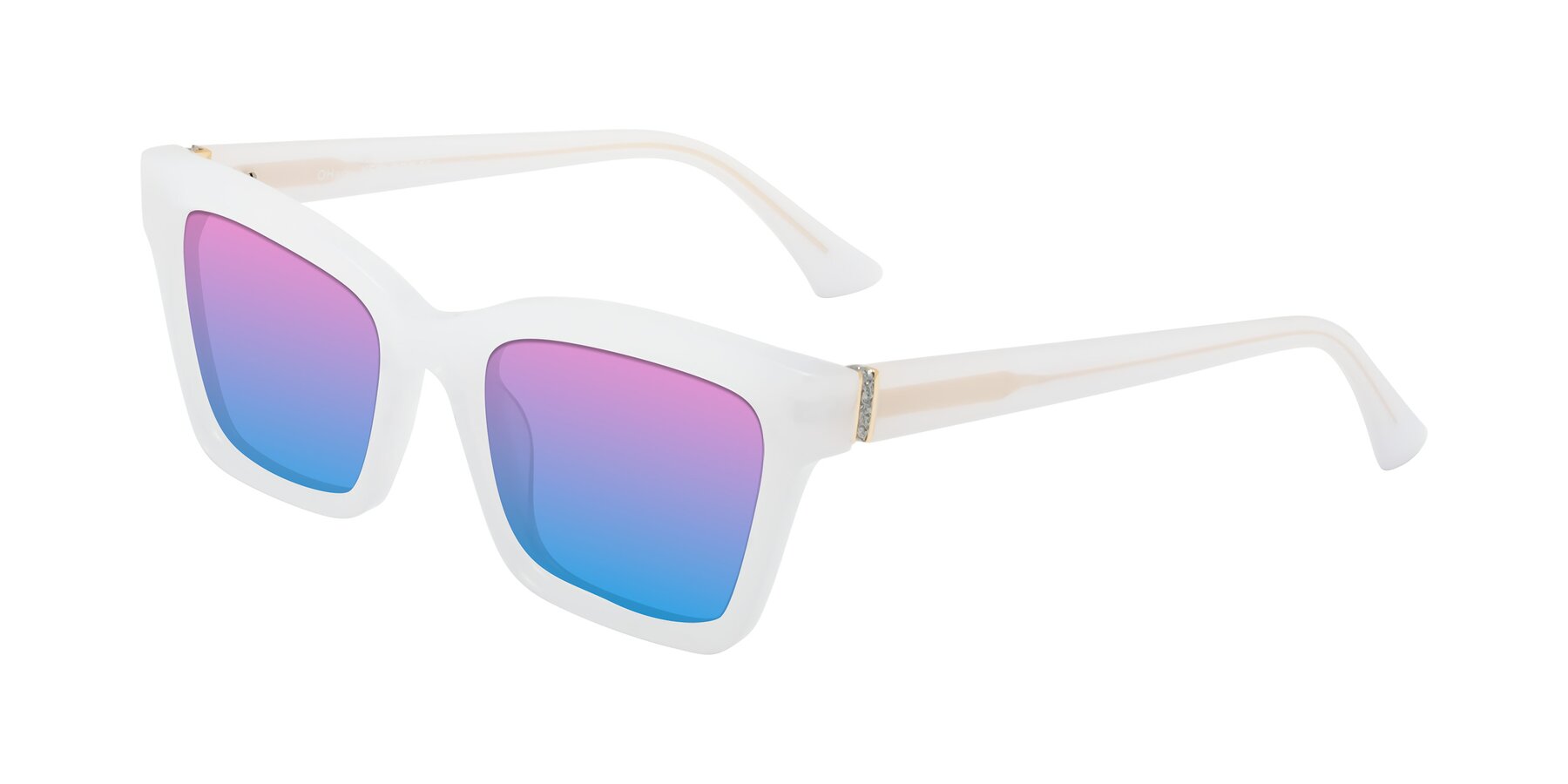 Angle of OHare in Snow White with Pink / Blue Gradient Lenses