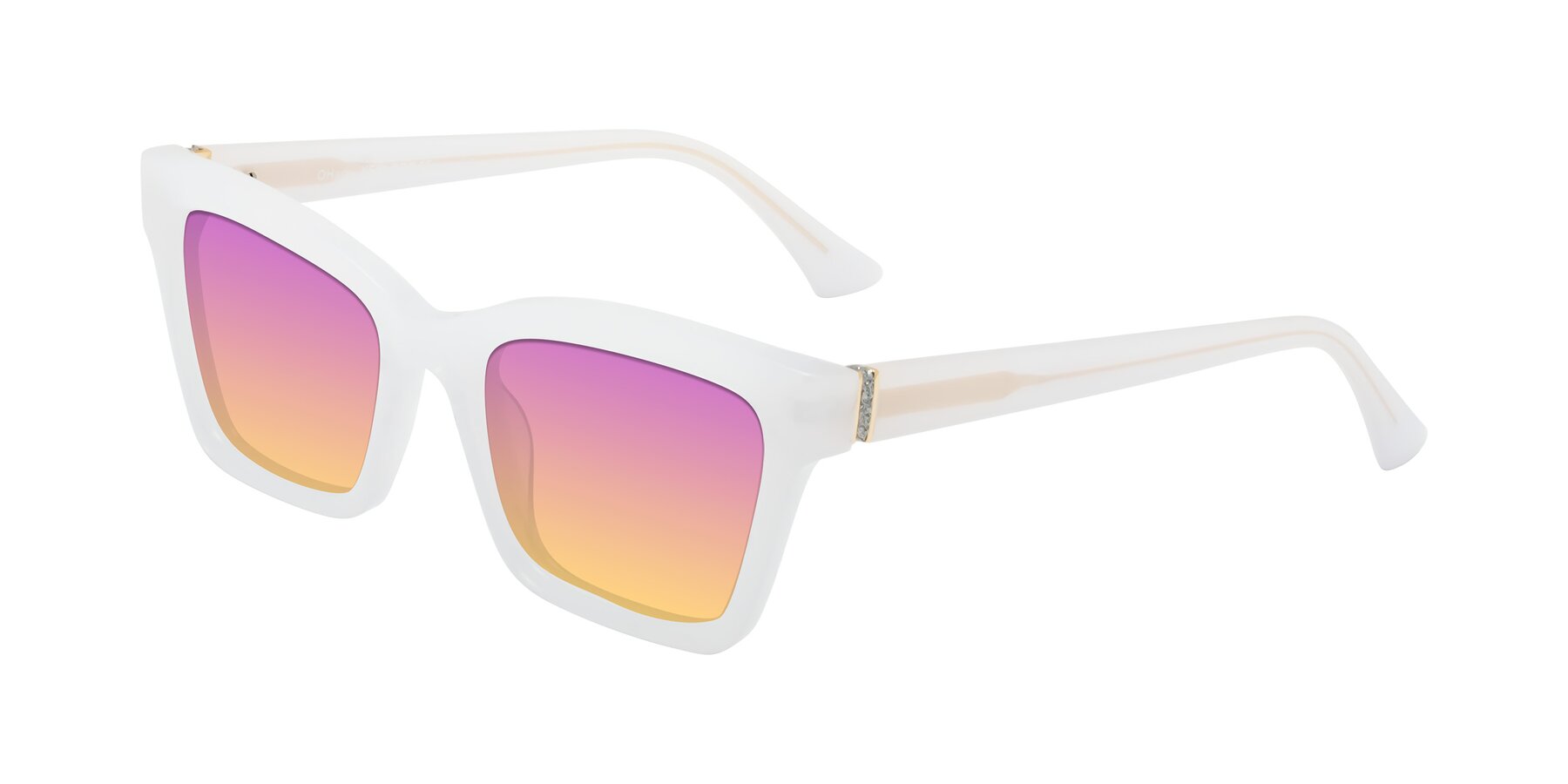 Angle of OHare in Snow White with Purple / Yellow Gradient Lenses