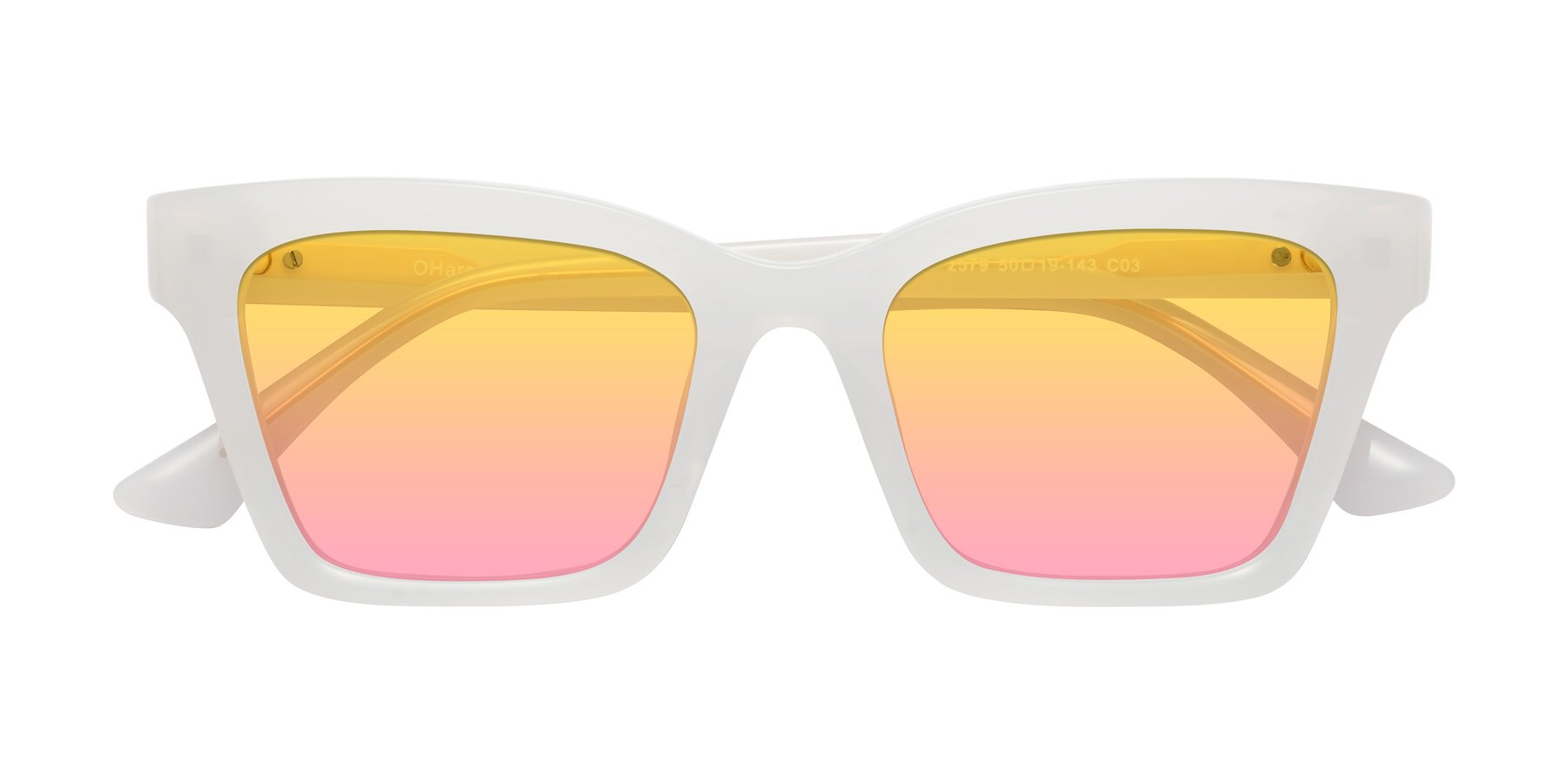 Folded Front of OHare in Snow White with Yellow / Pink Gradient Lenses