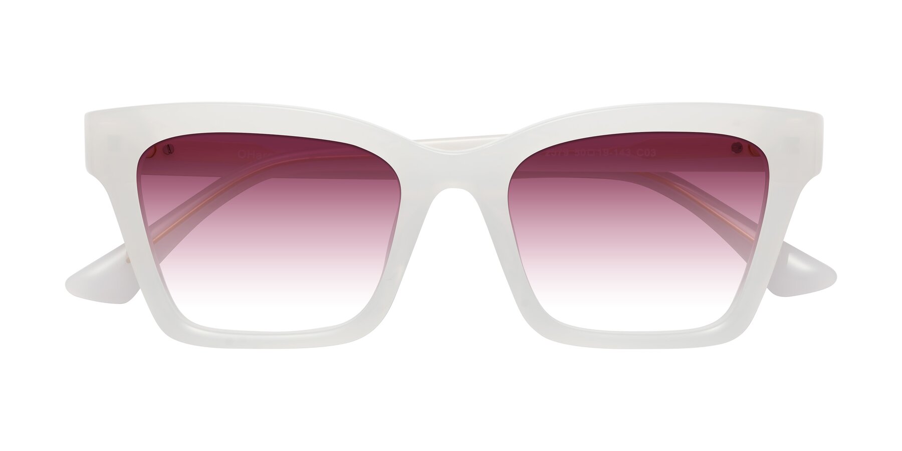 Folded Front of OHare in Snow White with Wine Gradient Lenses