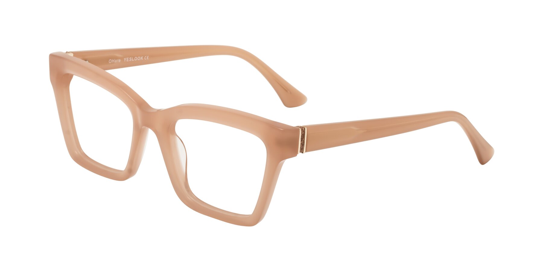 Angle of OHare in Peach with Clear Eyeglass Lenses