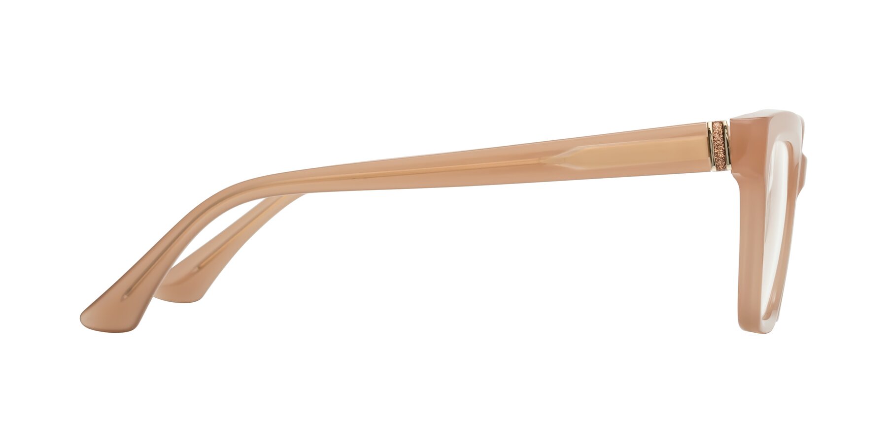 Side of OHare in Peach with Clear Eyeglass Lenses