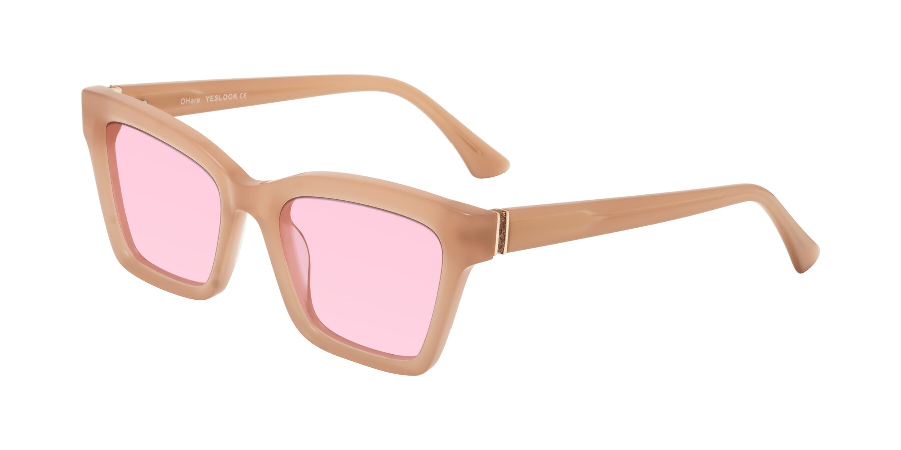 Angle of OHare in Peach with Light Pink Tinted Lenses