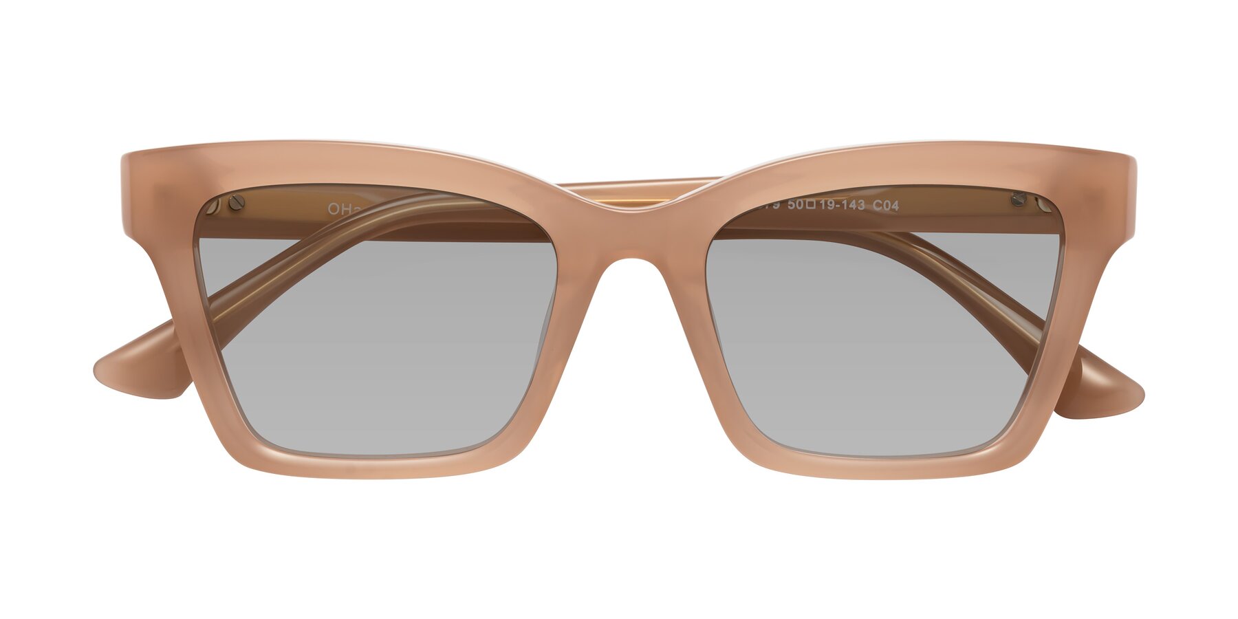 Folded Front of OHare in Peach with Light Gray Tinted Lenses