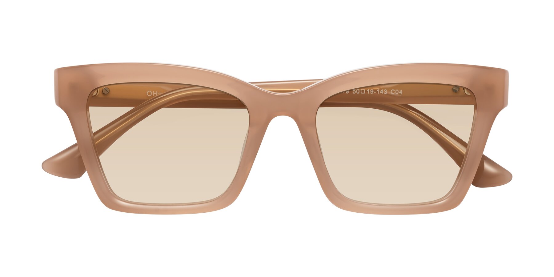 Folded Front of OHare in Peach with Light Brown Tinted Lenses