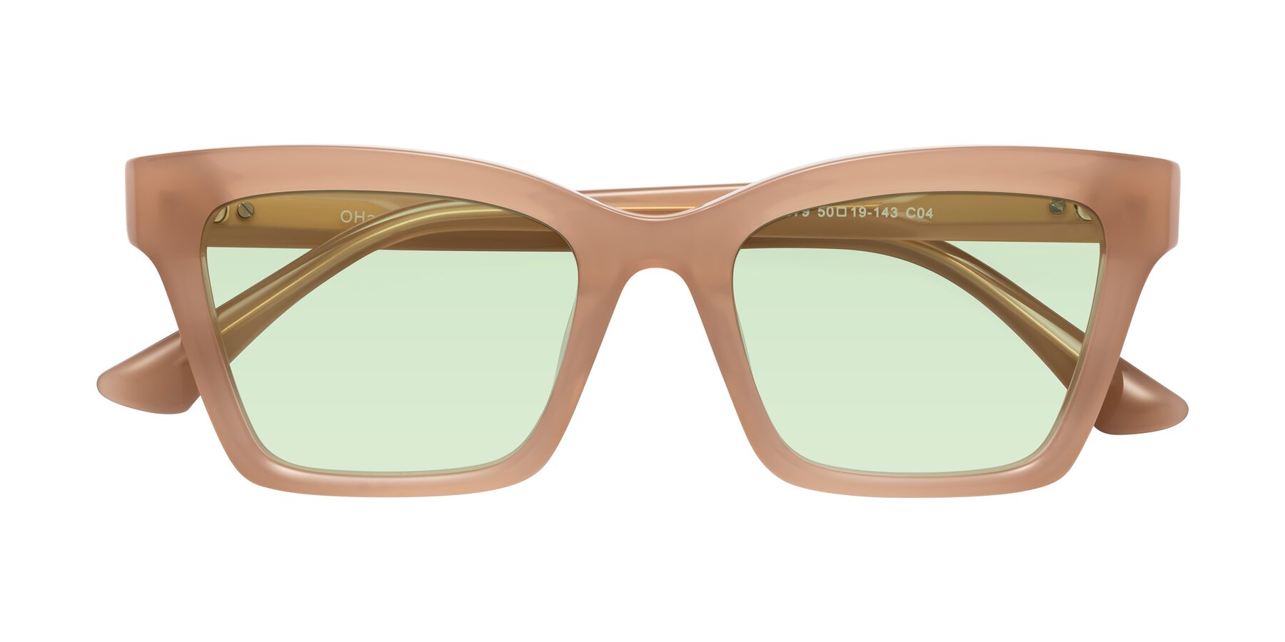 Folded Front of OHare in Peach with Light Green Tinted Lenses