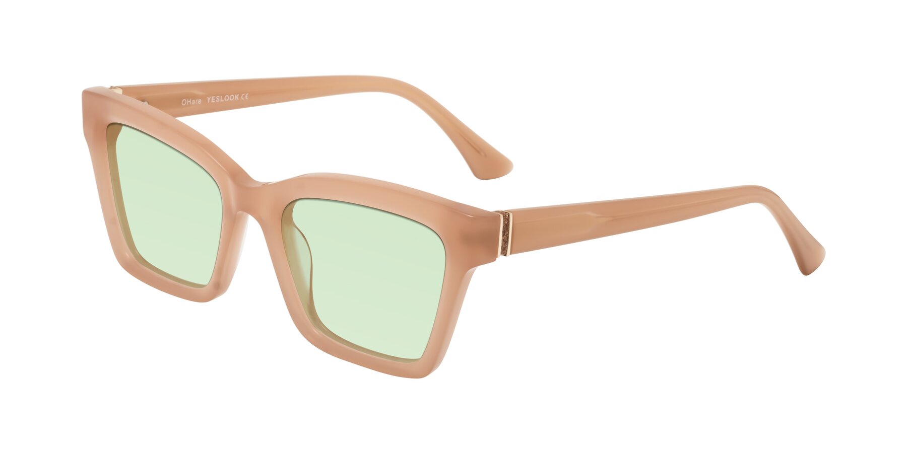 Angle of OHare in Peach with Light Green Tinted Lenses