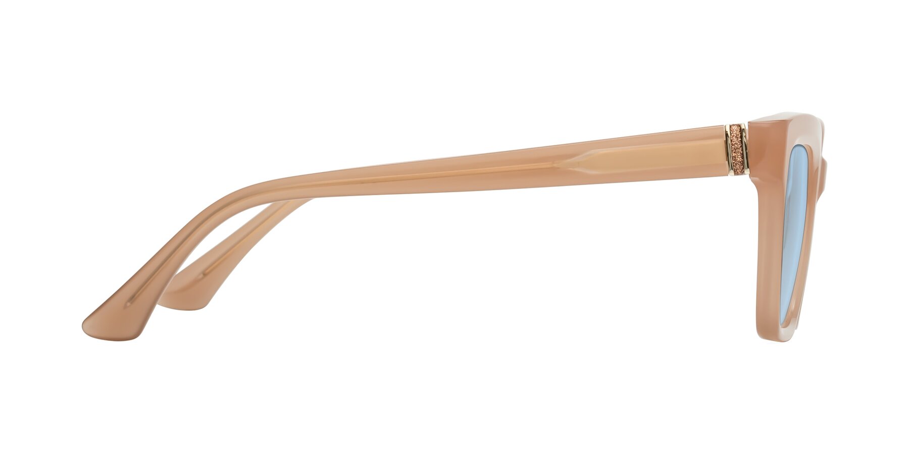 Side of OHare in Peach with Light Blue Tinted Lenses