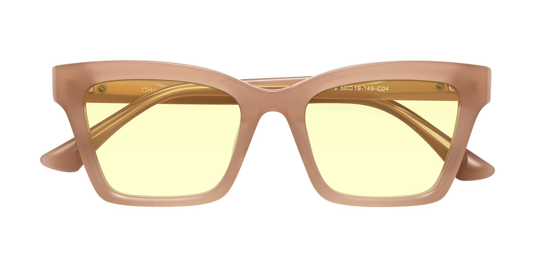 Folded Front of OHare in Peach with Light Yellow Tinted Lenses