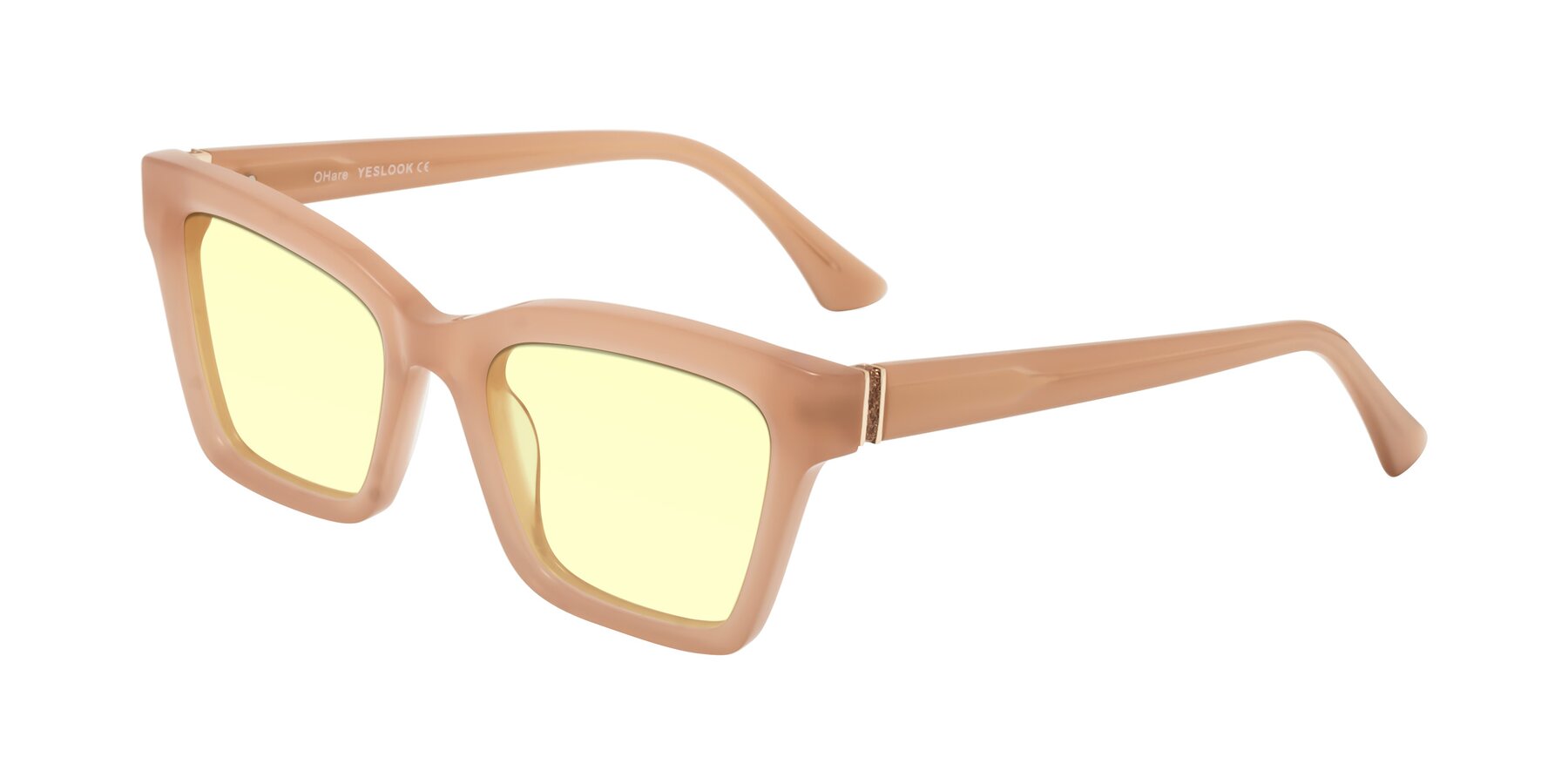 Angle of OHare in Peach with Light Yellow Tinted Lenses
