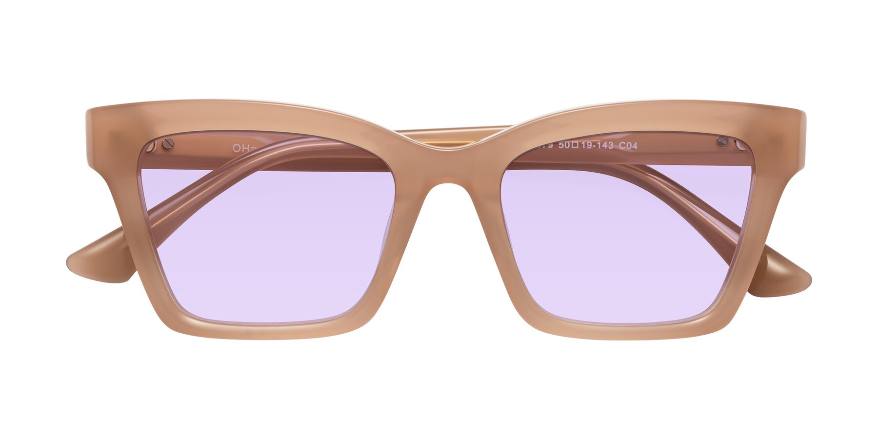 Folded Front of OHare in Peach with Light Purple Tinted Lenses