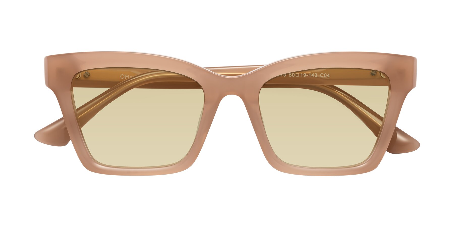 Folded Front of OHare in Peach with Light Champagne Tinted Lenses