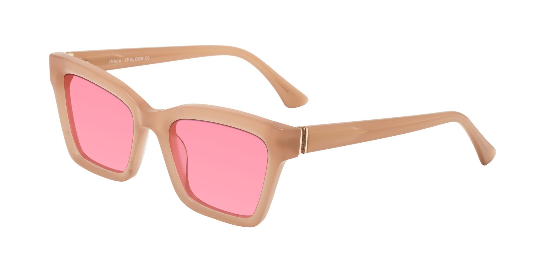 Angle of OHare in Peach with Pink Tinted Lenses