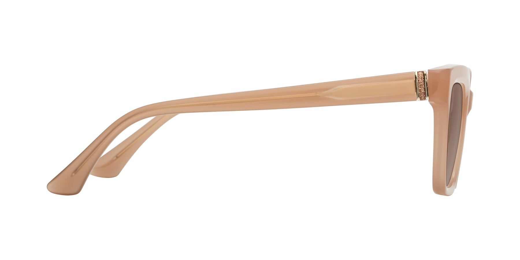 Side of OHare in Peach with Medium Brown Tinted Lenses