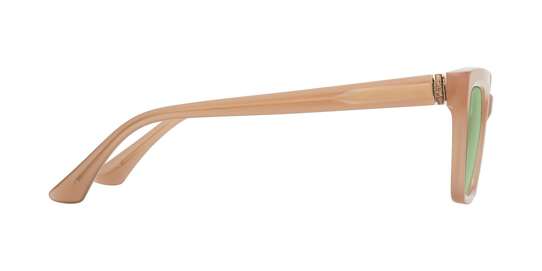 Side of OHare in Peach with Medium Green Tinted Lenses