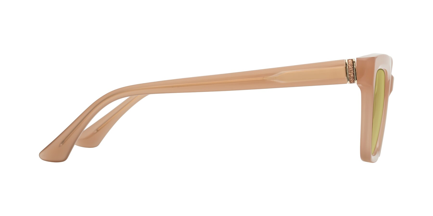Side of OHare in Peach with Medium Champagne Tinted Lenses