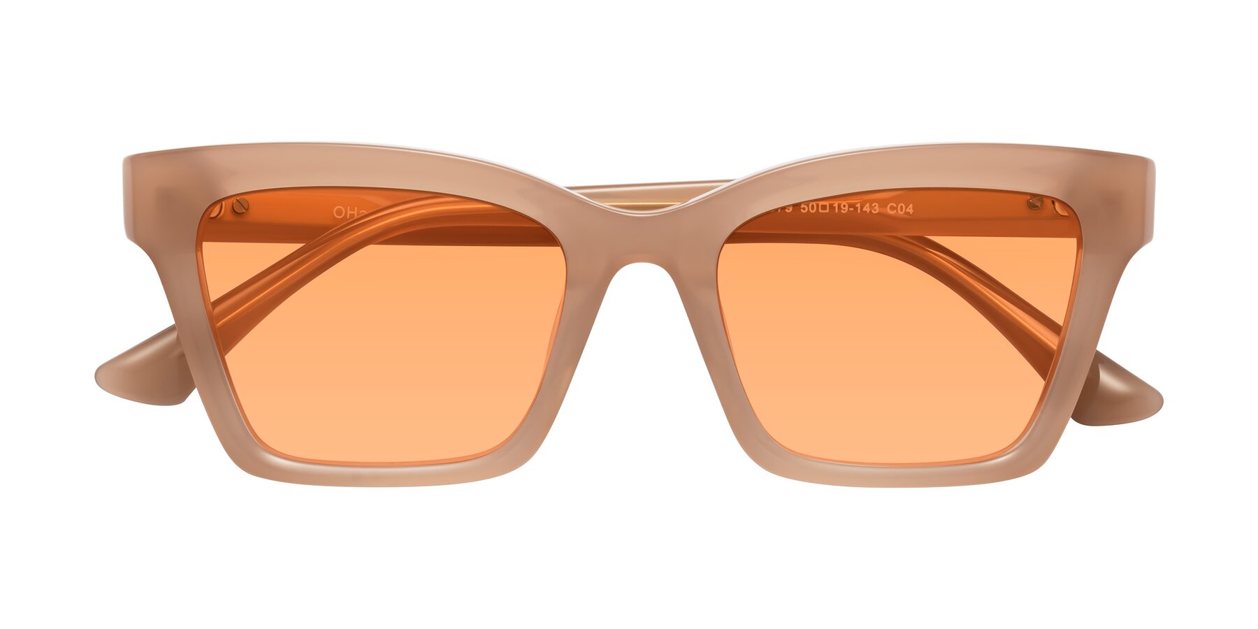 Folded Front of OHare in Peach with Medium Orange Tinted Lenses