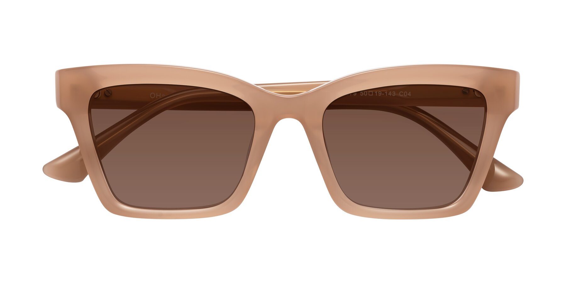 Folded Front of OHare in Peach with Brown Tinted Lenses