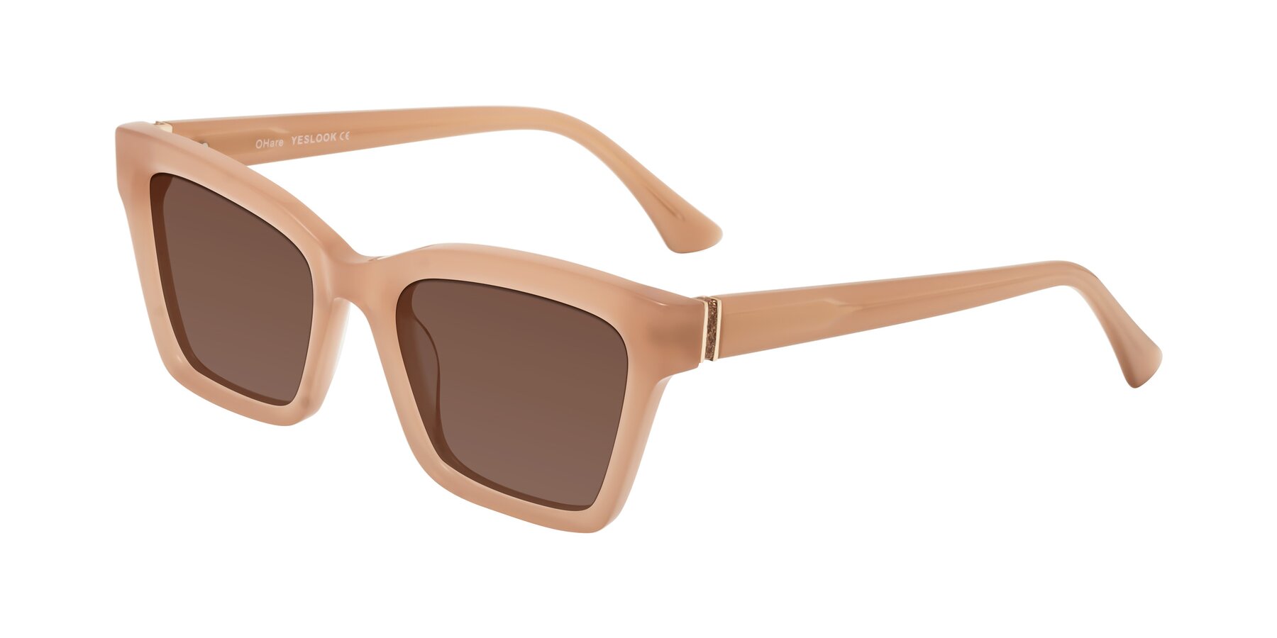 Angle of OHare in Peach with Brown Tinted Lenses