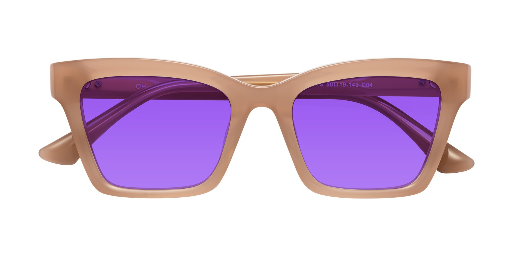 Folded Front of OHare in Peach with Purple Tinted Lenses