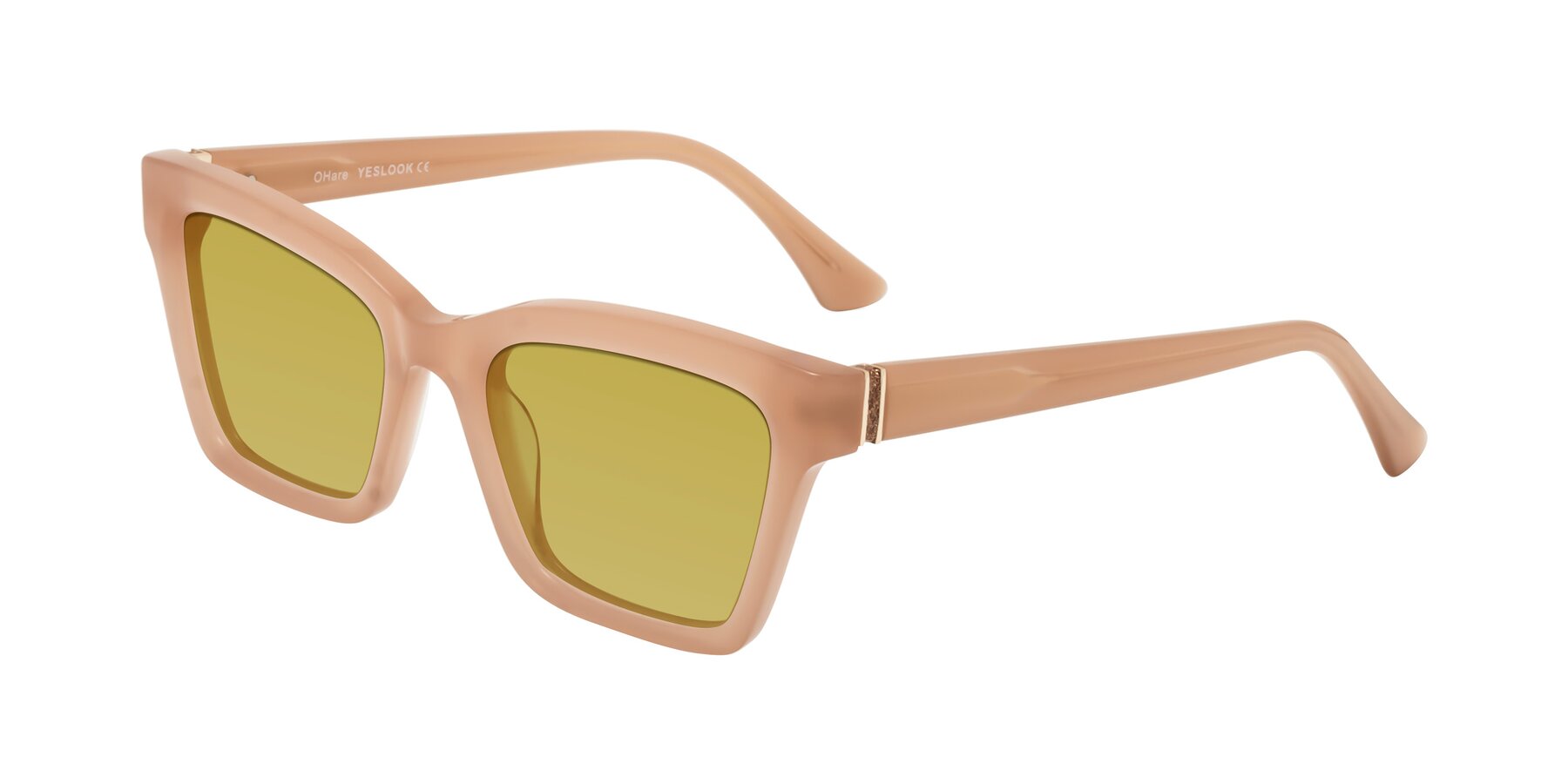Angle of OHare in Peach with Champagne Tinted Lenses
