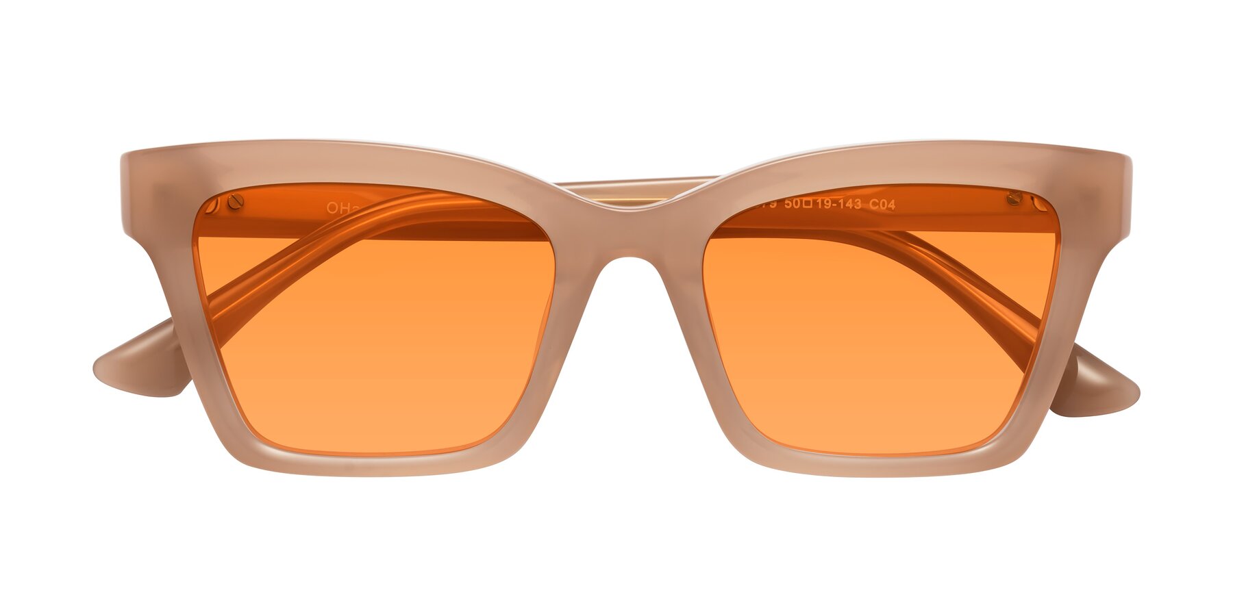 Folded Front of OHare in Peach with Orange Tinted Lenses
