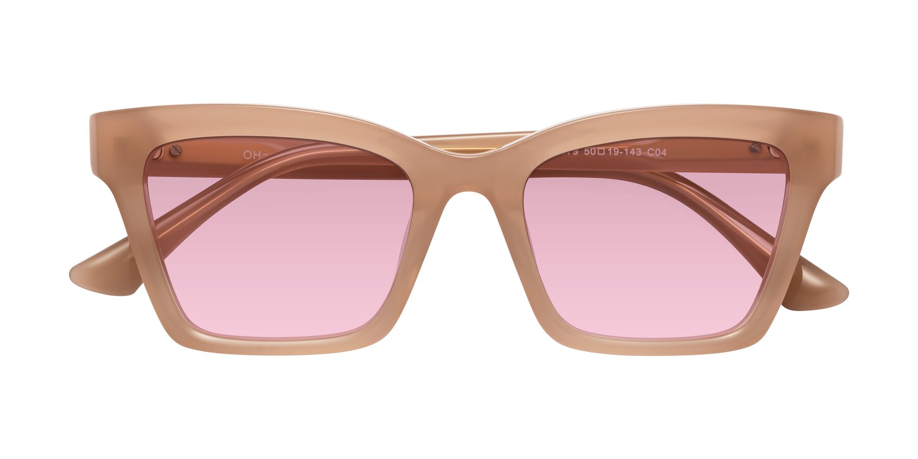 Folded Front of OHare in Peach with Light Wine Tinted Lenses