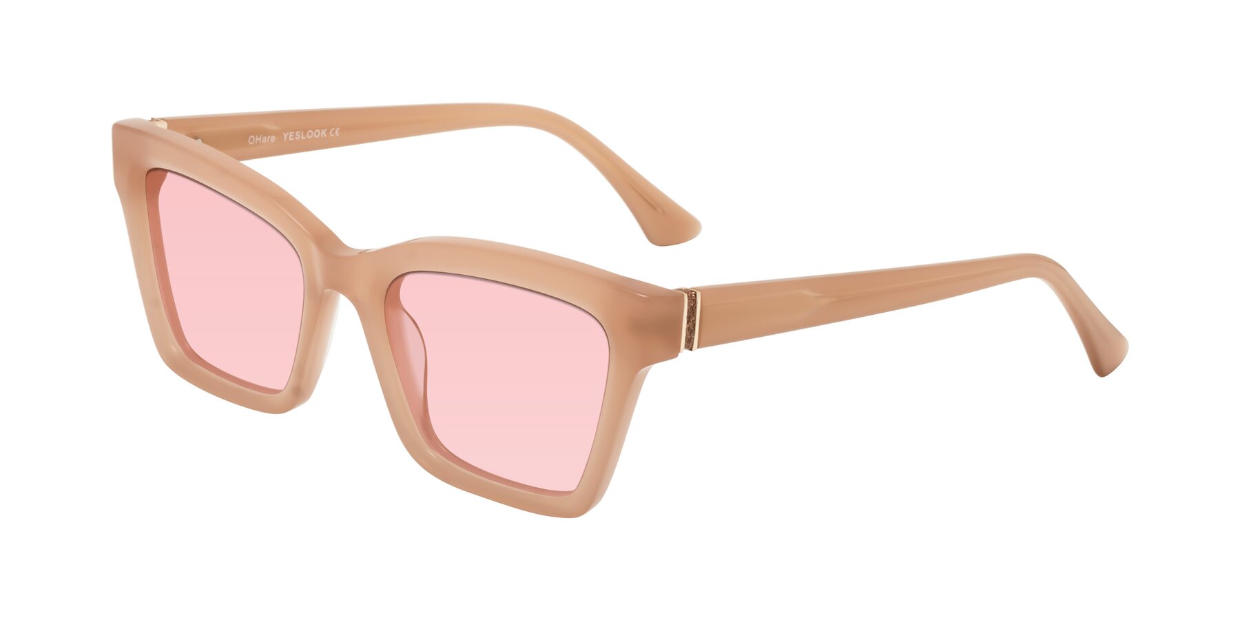 Angle of OHare in Peach with Light Garnet Tinted Lenses