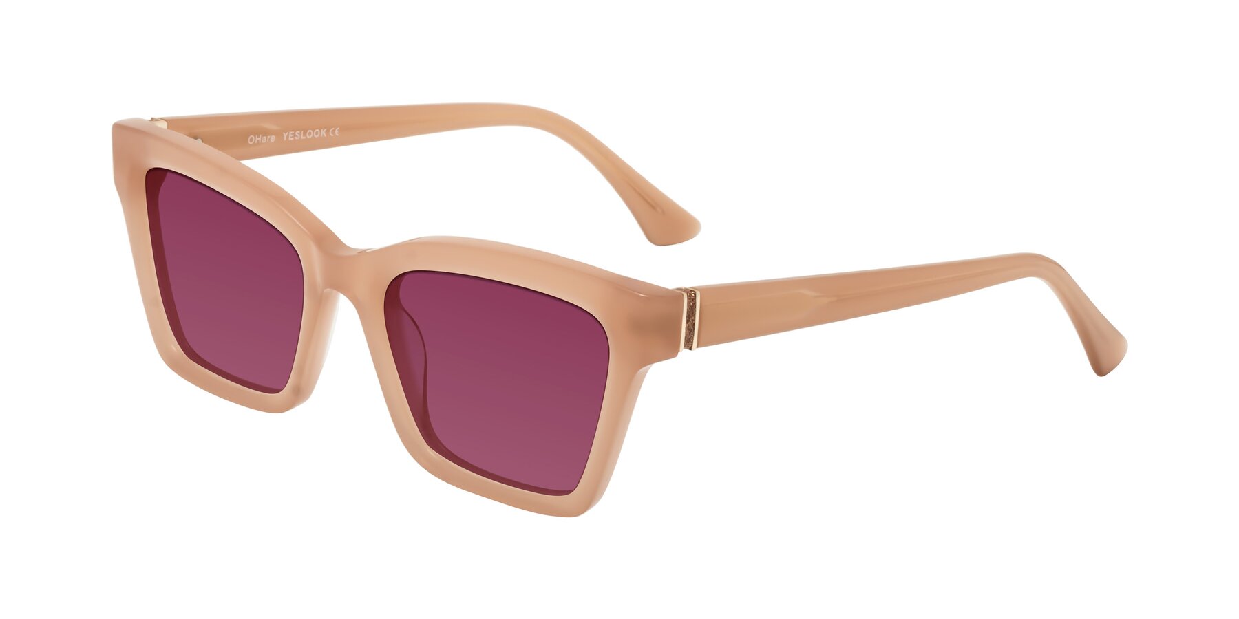 Angle of OHare in Peach with Wine Tinted Lenses
