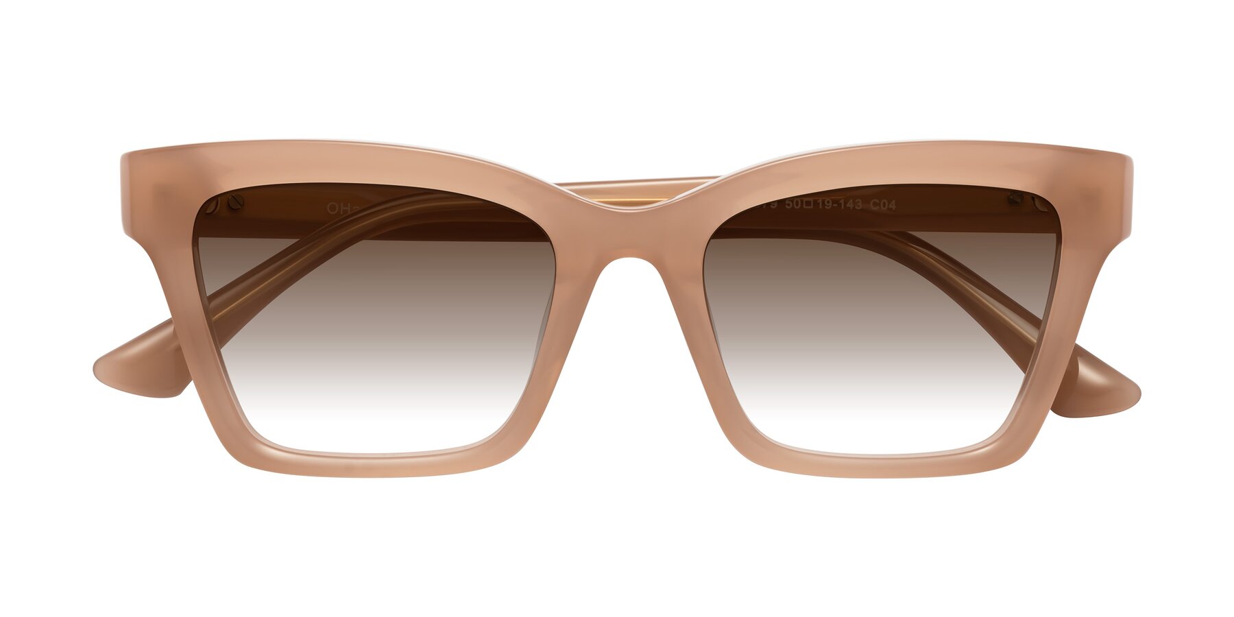 Folded Front of OHare in Peach with Brown Gradient Lenses