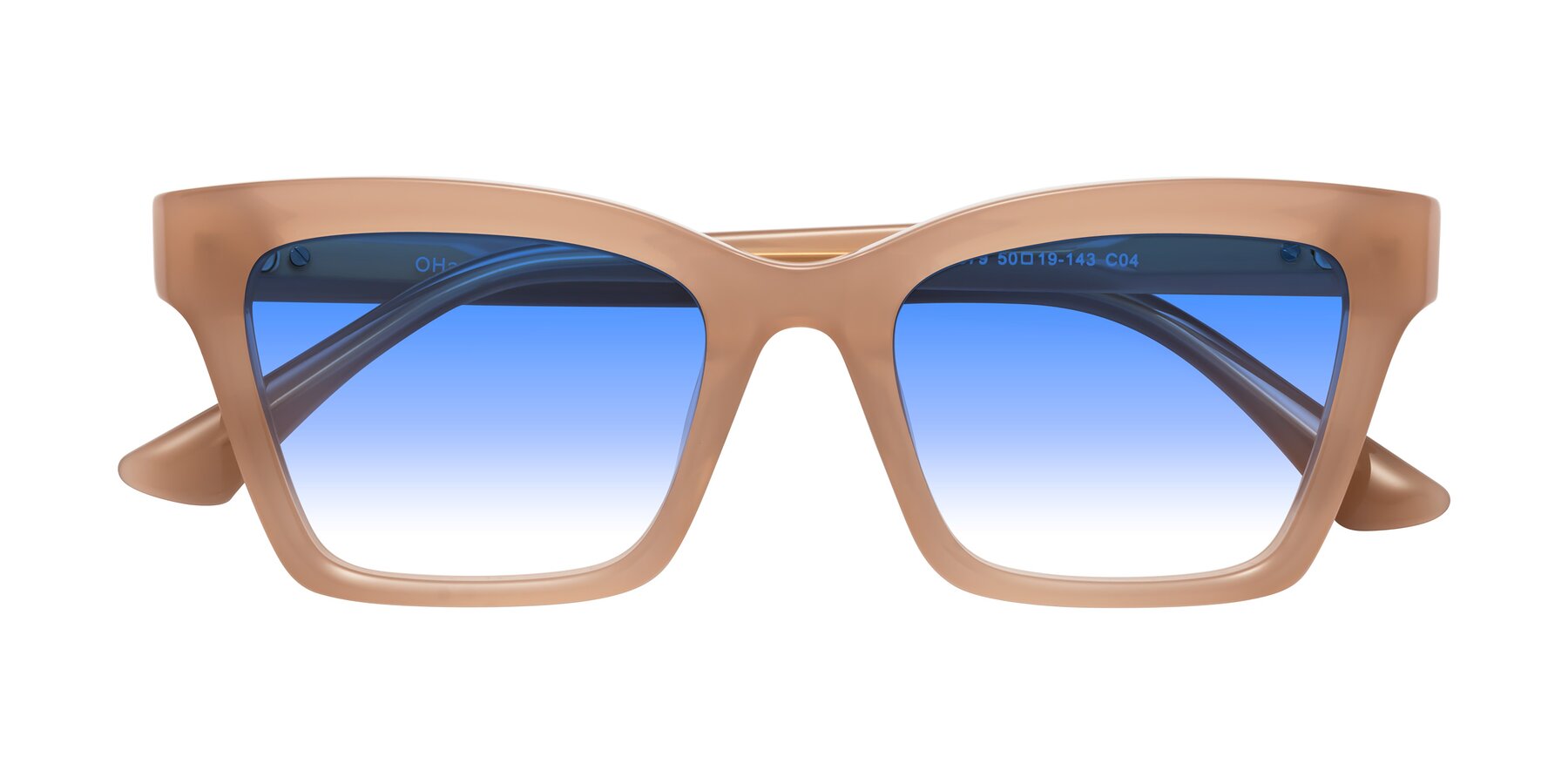 Folded Front of OHare in Peach with Blue Gradient Lenses