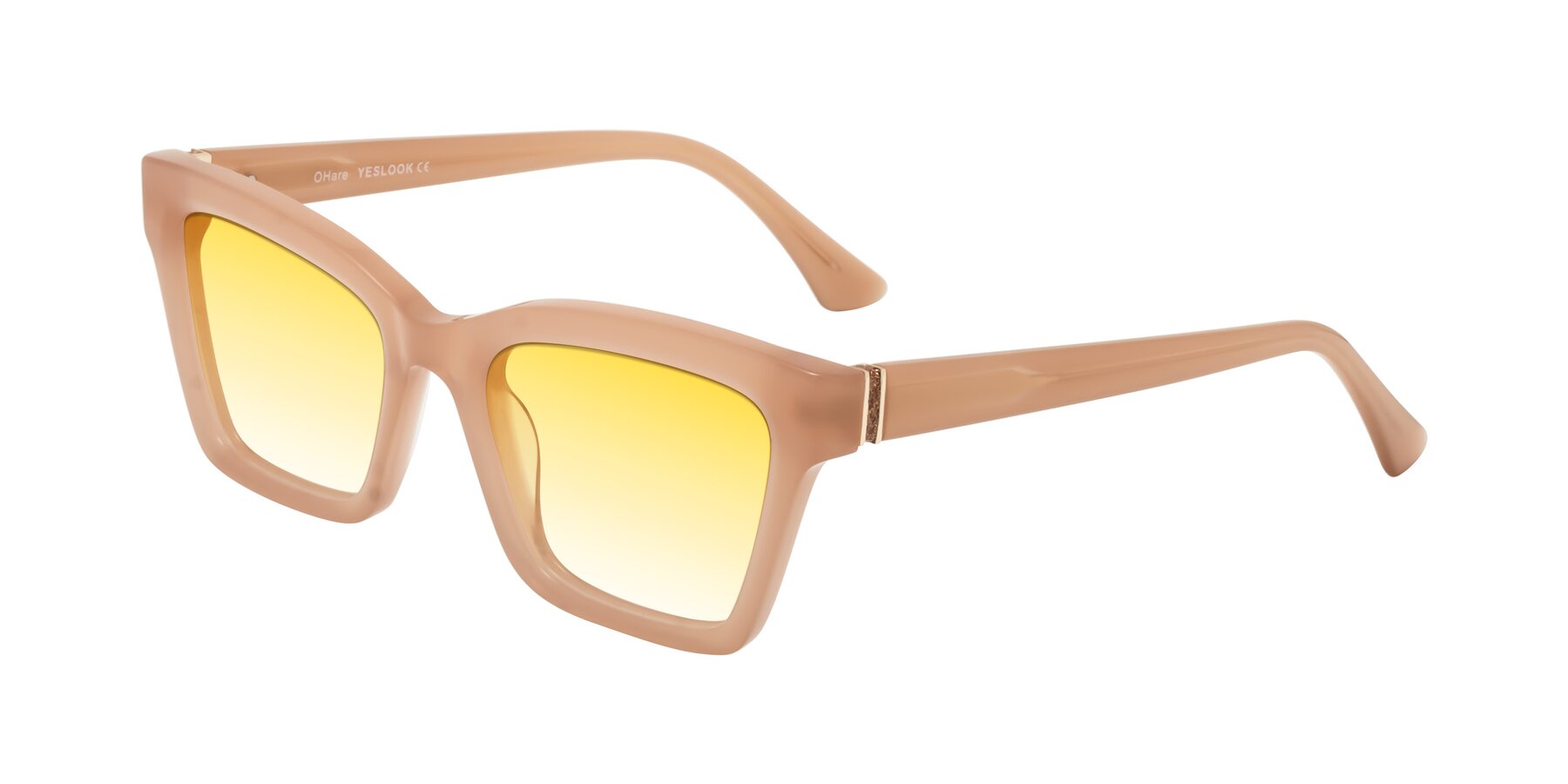 Angle of OHare in Peach with Yellow Gradient Lenses