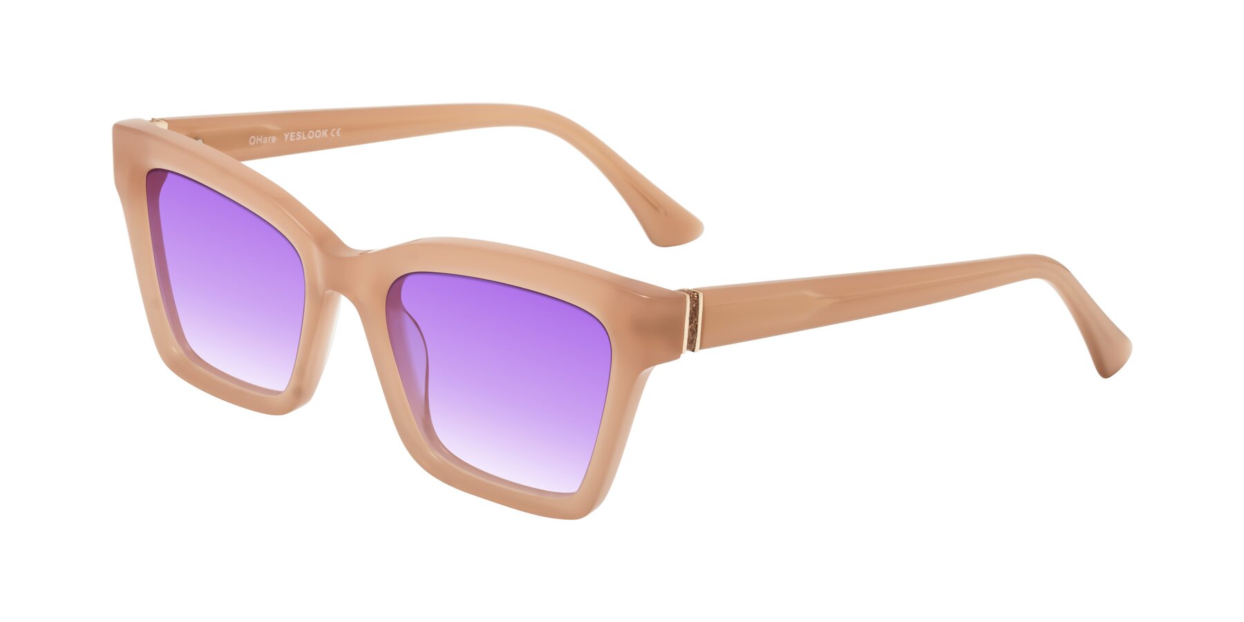 Angle of OHare in Peach with Purple Gradient Lenses