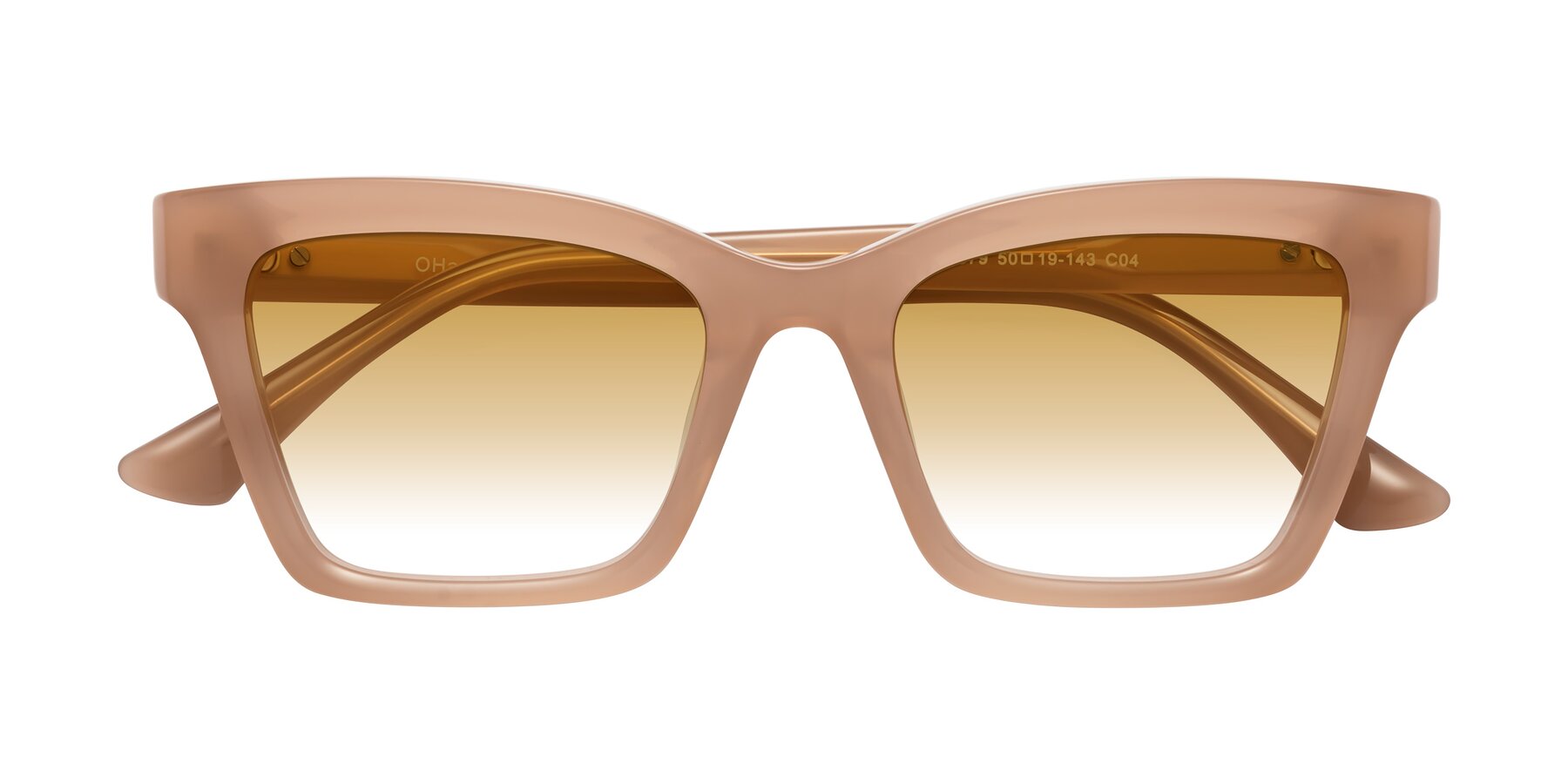 Folded Front of OHare in Peach with Champagne Gradient Lenses