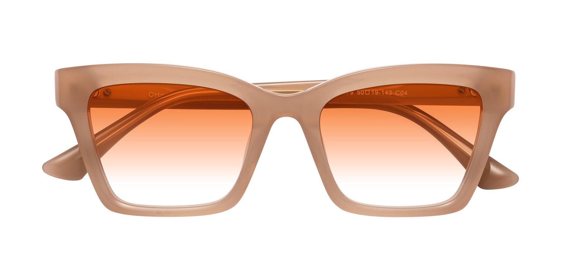 Folded Front of OHare in Peach with Orange Gradient Lenses