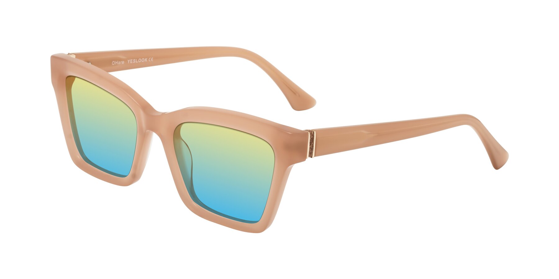 Angle of OHare in Peach with Yellow / Blue Gradient Lenses