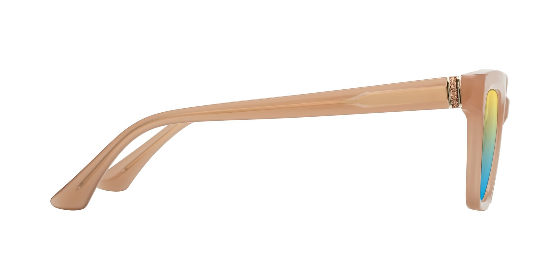 Side of OHare in Peach with Yellow / Blue Gradient Lenses