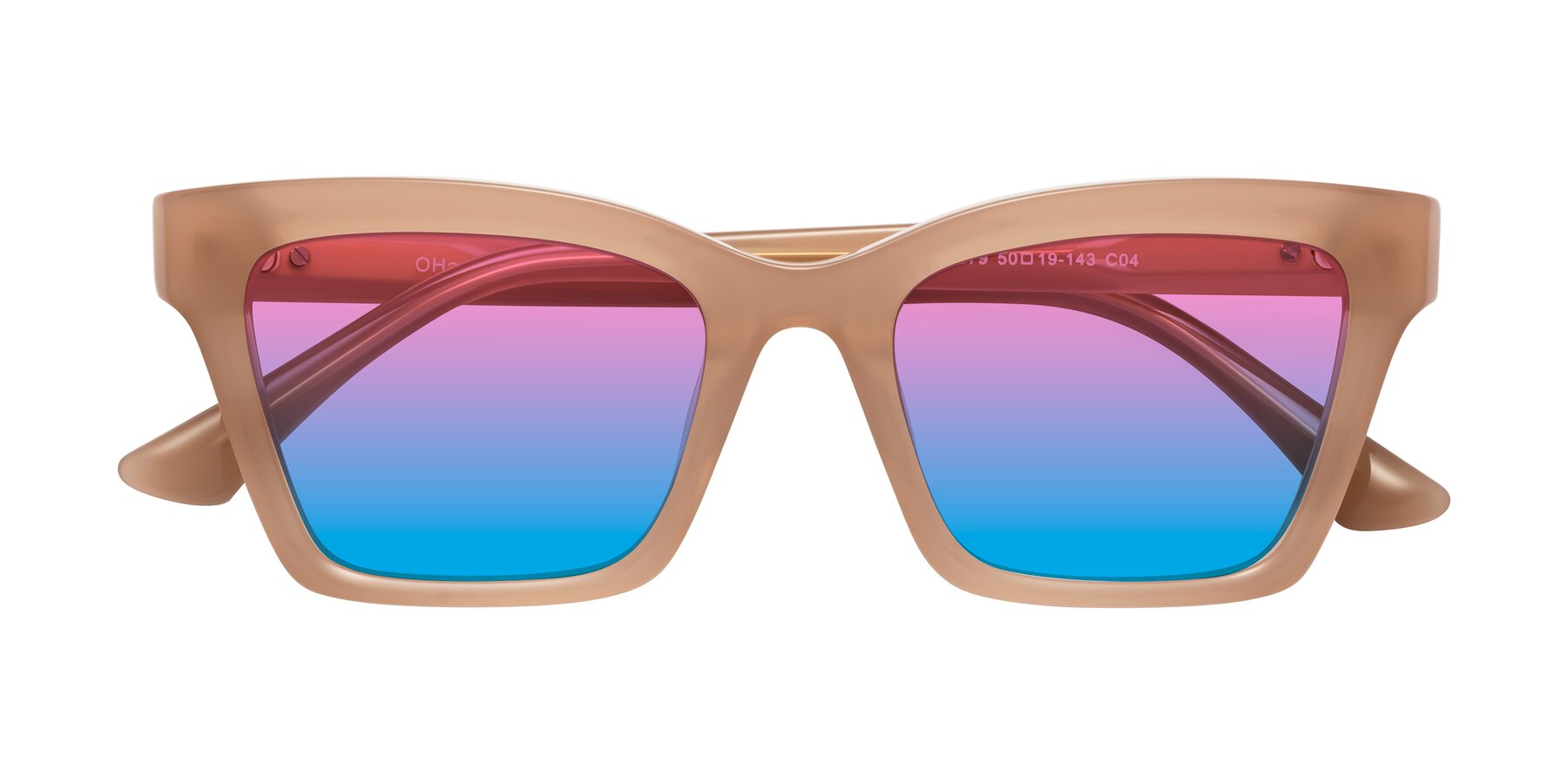 Folded Front of OHare in Peach with Pink / Blue Gradient Lenses