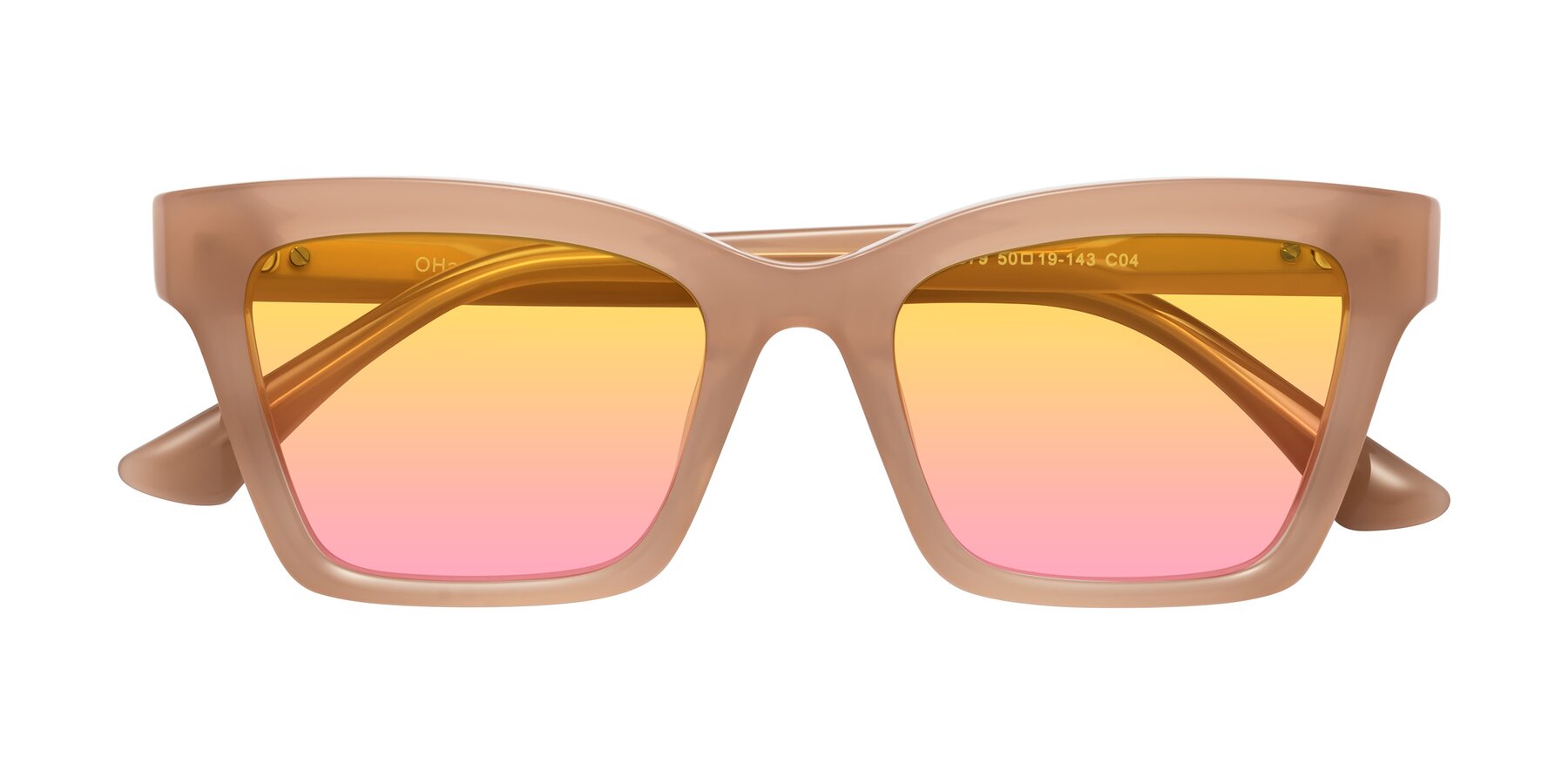 Folded Front of OHare in Peach with Yellow / Pink Gradient Lenses