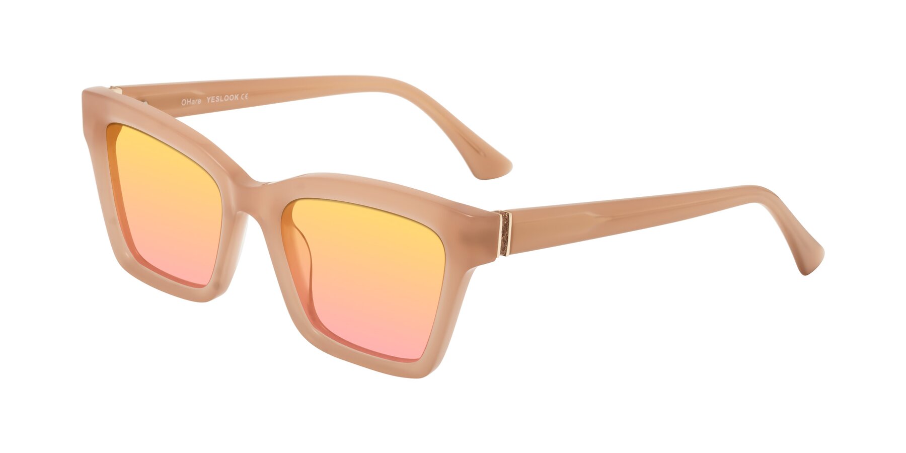 Angle of OHare in Peach with Yellow / Pink Gradient Lenses