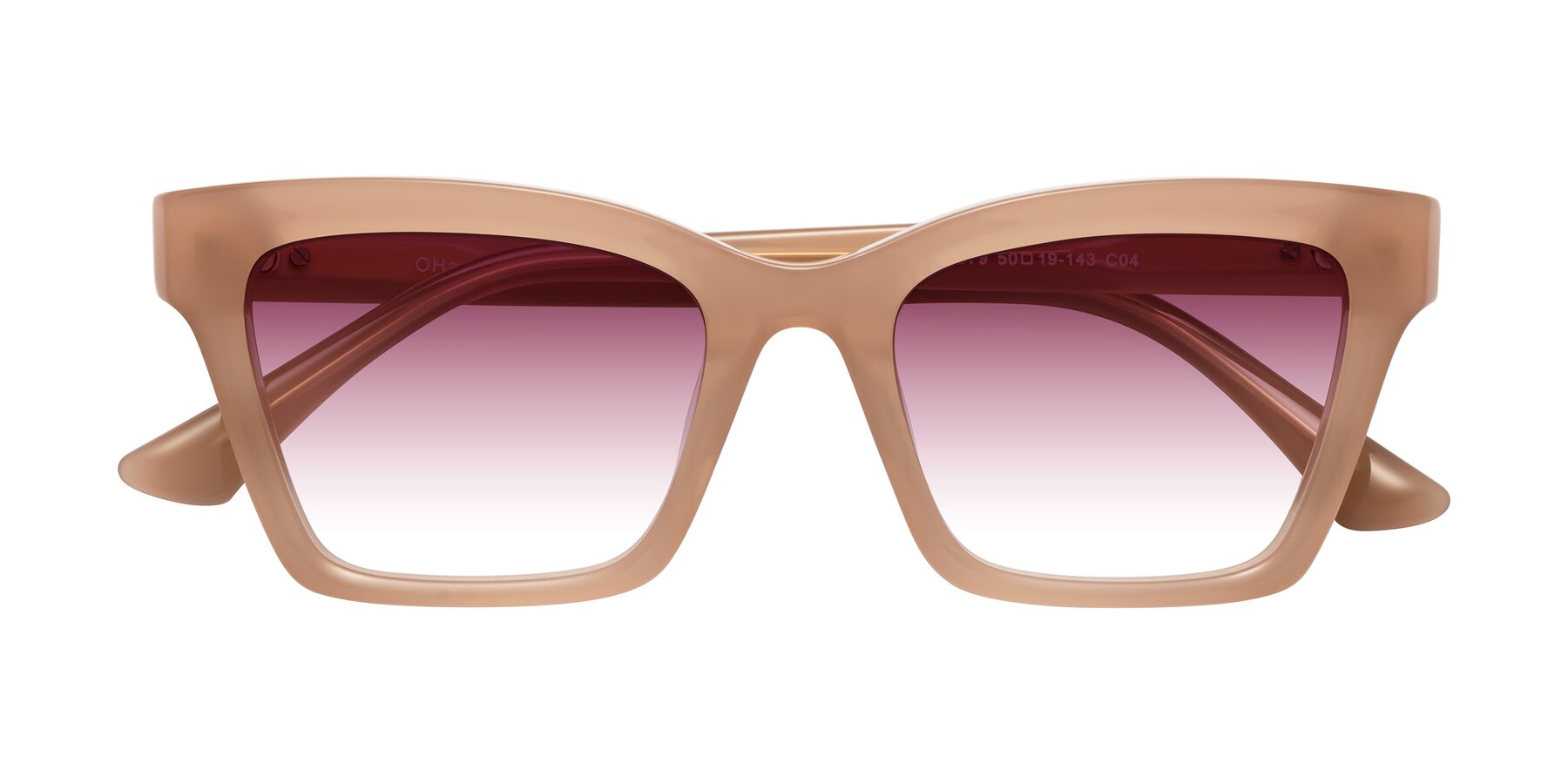 Folded Front of OHare in Peach with Wine Gradient Lenses