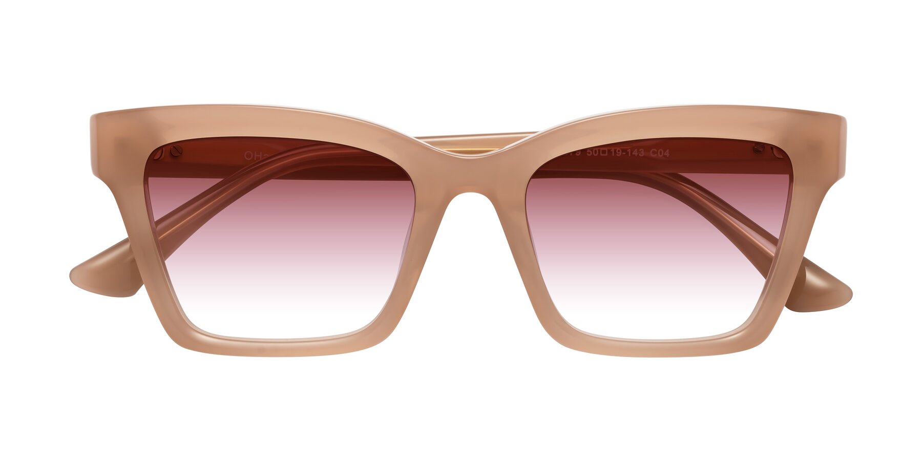 Folded Front of OHare in Peach with Garnet Gradient Lenses
