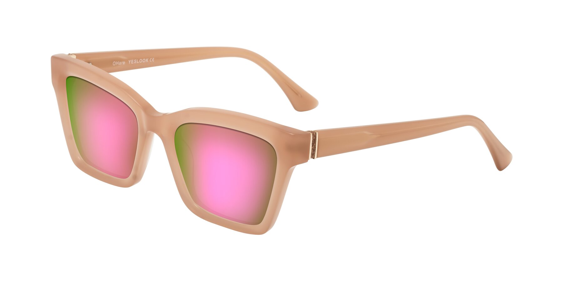 Angle of OHare in Peach with Pink Mirrored Lenses
