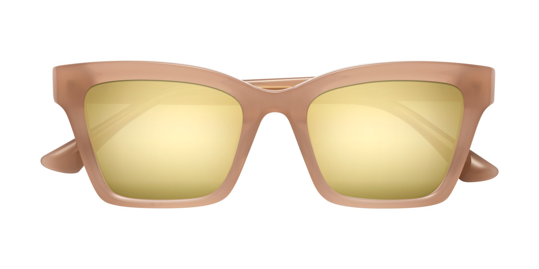 Folded Front of OHare in Peach with Gold Mirrored Lenses