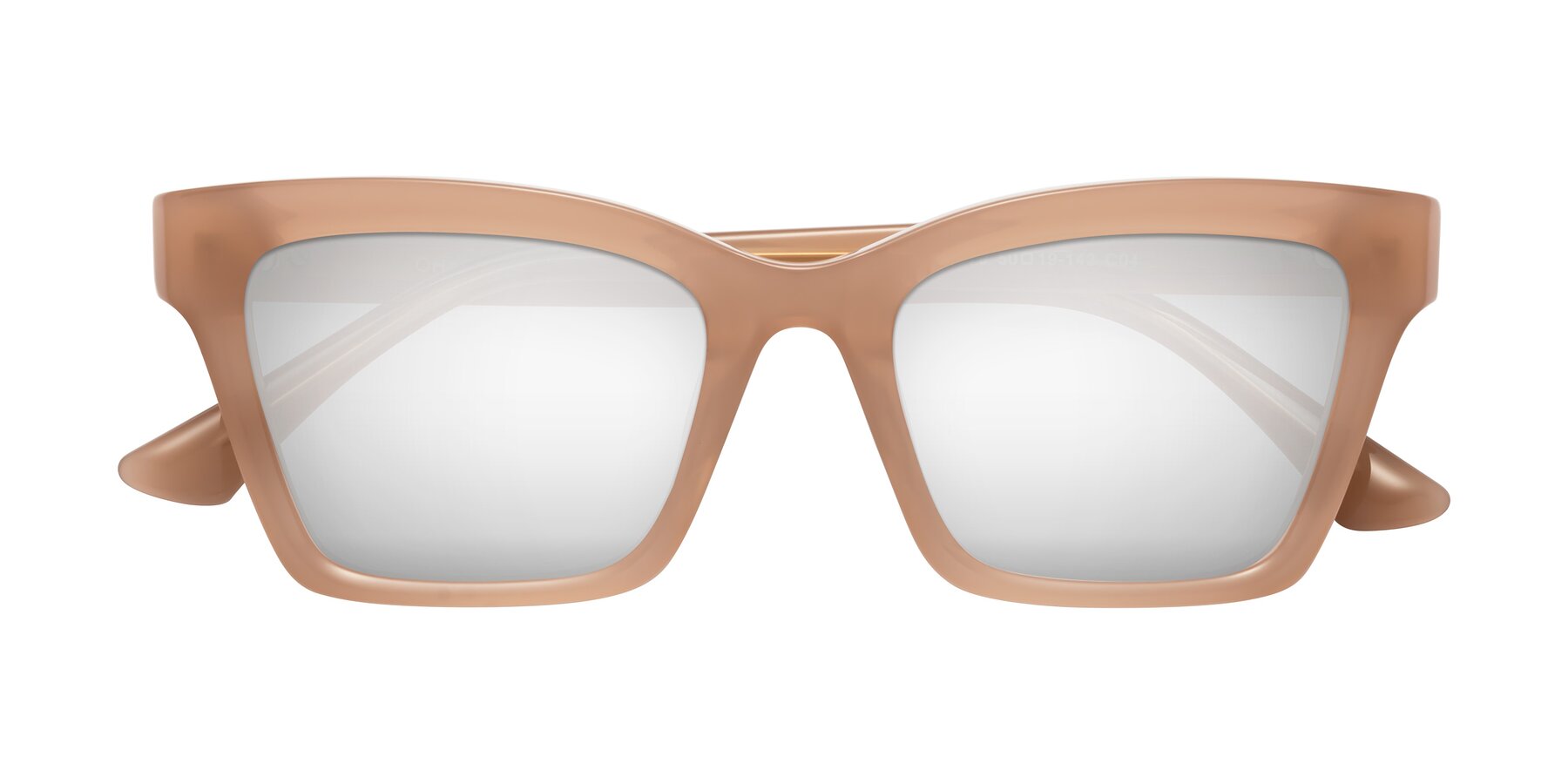 Folded Front of OHare in Peach with Silver Mirrored Lenses